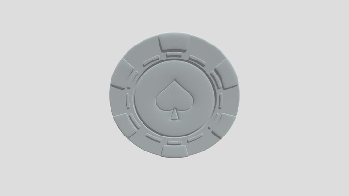 Neon Spade Poker Chip EWC 3D Model