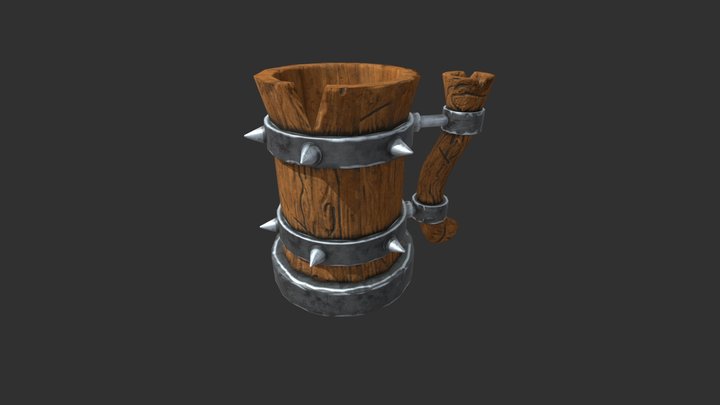 Wooden Mug 3D Model