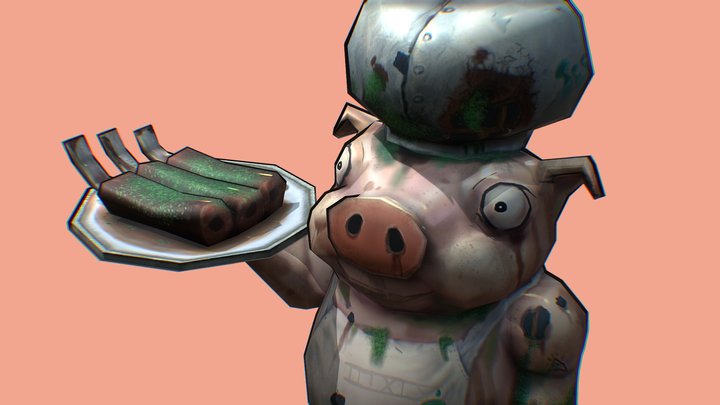 Pig Statue 3D Model
