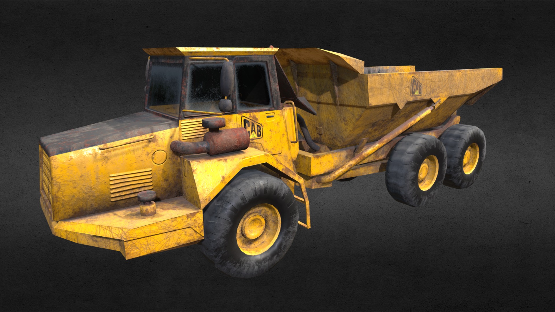 3D model Dumptruck - This is a 3D model of the Dumptruck. The 3D model is about a toy truck on a black background.