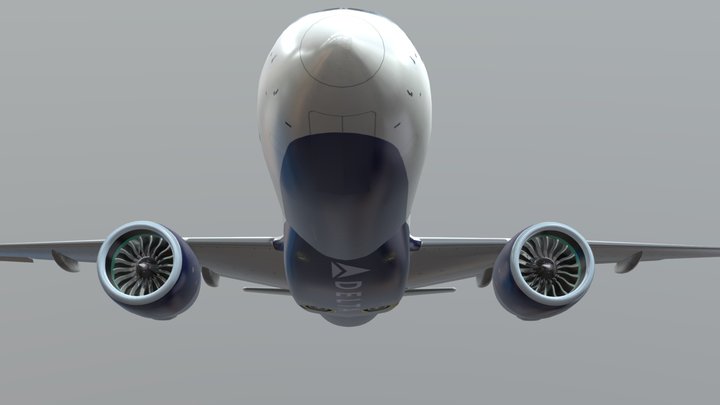 Airbus A220 100 Bombardier CSeries Delta 3D Model