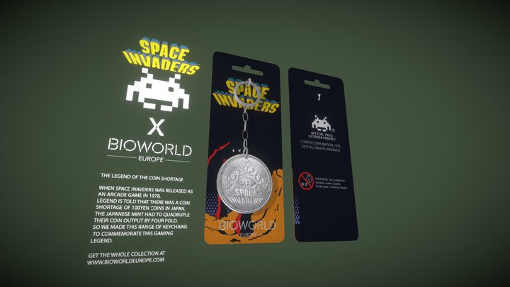 Space Invaders Keychain 3D Model