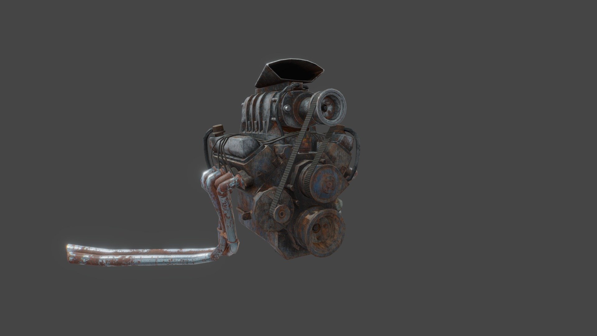 Supercharged V8 Game Ready Mad Max Inspired. 3D model by Road