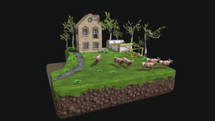 DAE Diorama retake – Small farm 3D Model