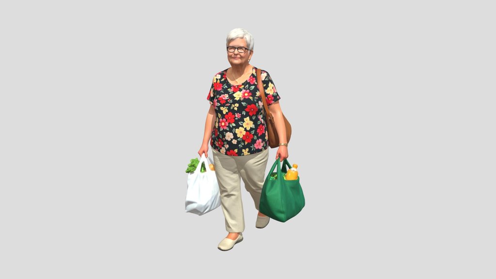 Senior Shopper Carrying Groceries
