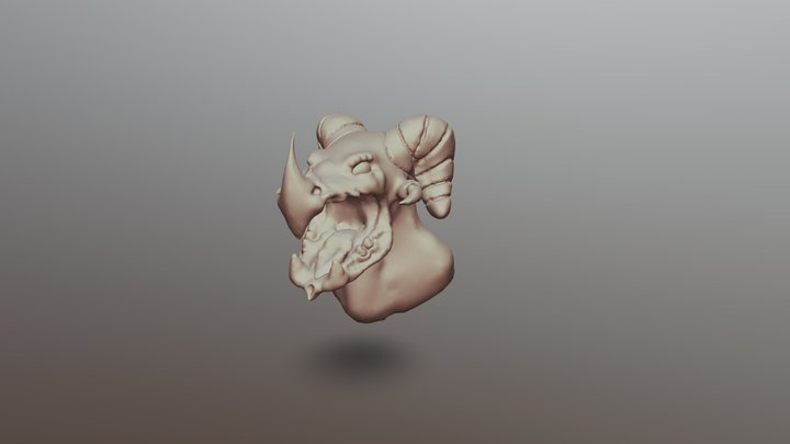 Dragon Head Bust 3D Model