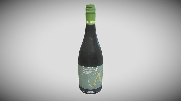 A red wine bottle with a smooth and highly refl 3D Model