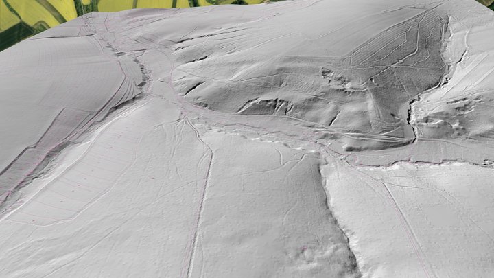 3D terén Divoky s vrstvou parcel 3D Model