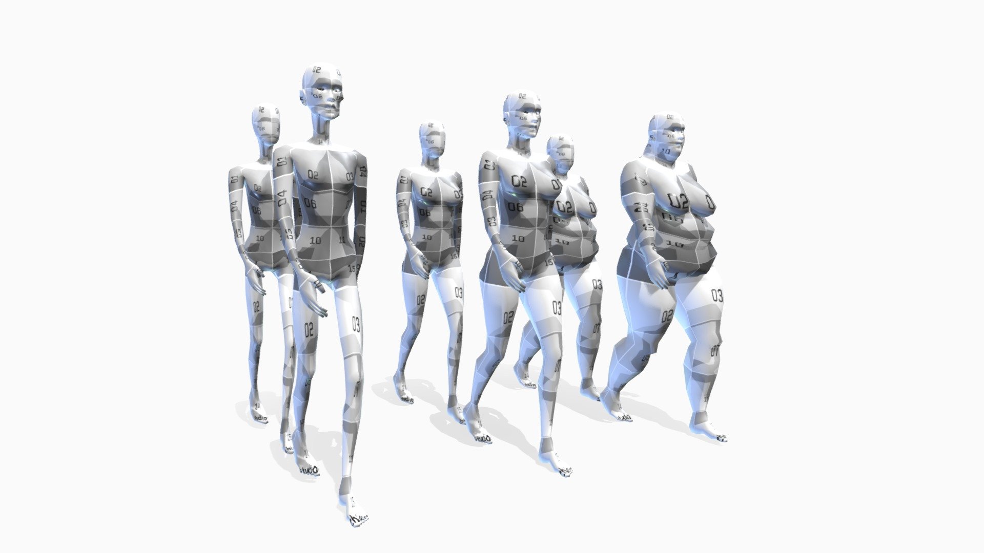 Women Base Meshes — Sketchfab embed 3D viewer
