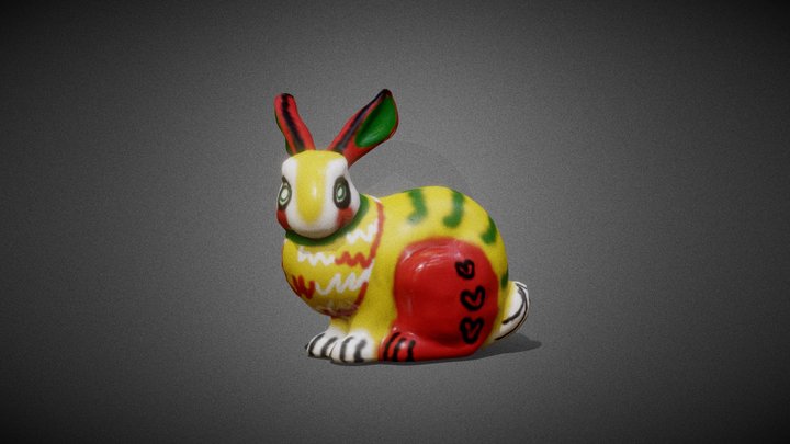 ugly kiddie ride style bunny texture practice 3D Model