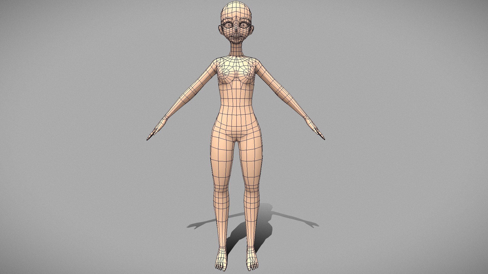 Body Female - Base mesh Lowpoly - 3D model by ZenthosStudio [4de9704 ...