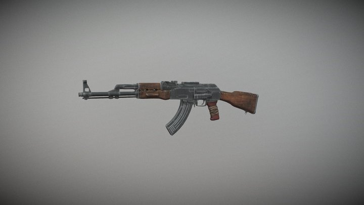 AKM Assault Rifle – High-Quality 3D Game Asset – Free 3D Model STL