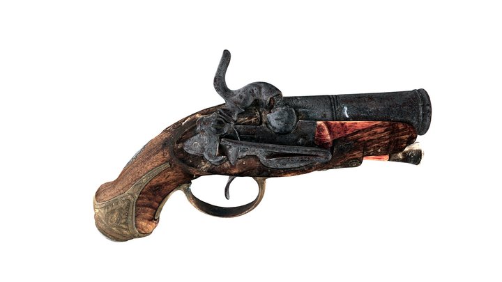 Pistola d’avantcàrrega de pistó, c.1780 3D Model