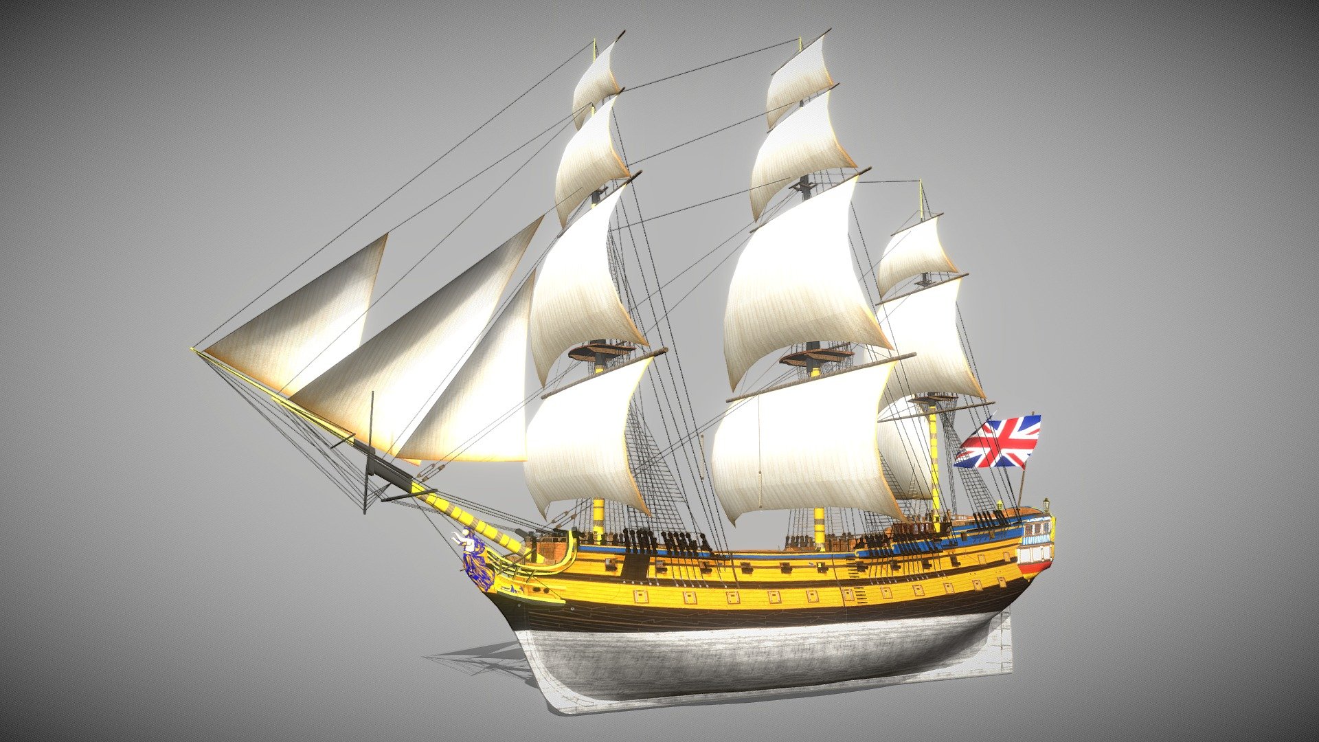 HMS Leopard (1790) - 3D model by Axeonalias (@Axeonalias) [4deb389]