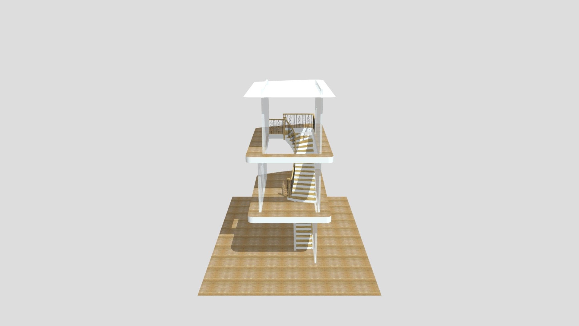 Main Stair - 1st Floor and Basement With Wall