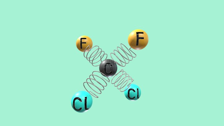 3D molecular model of CF2CL2 3D Model