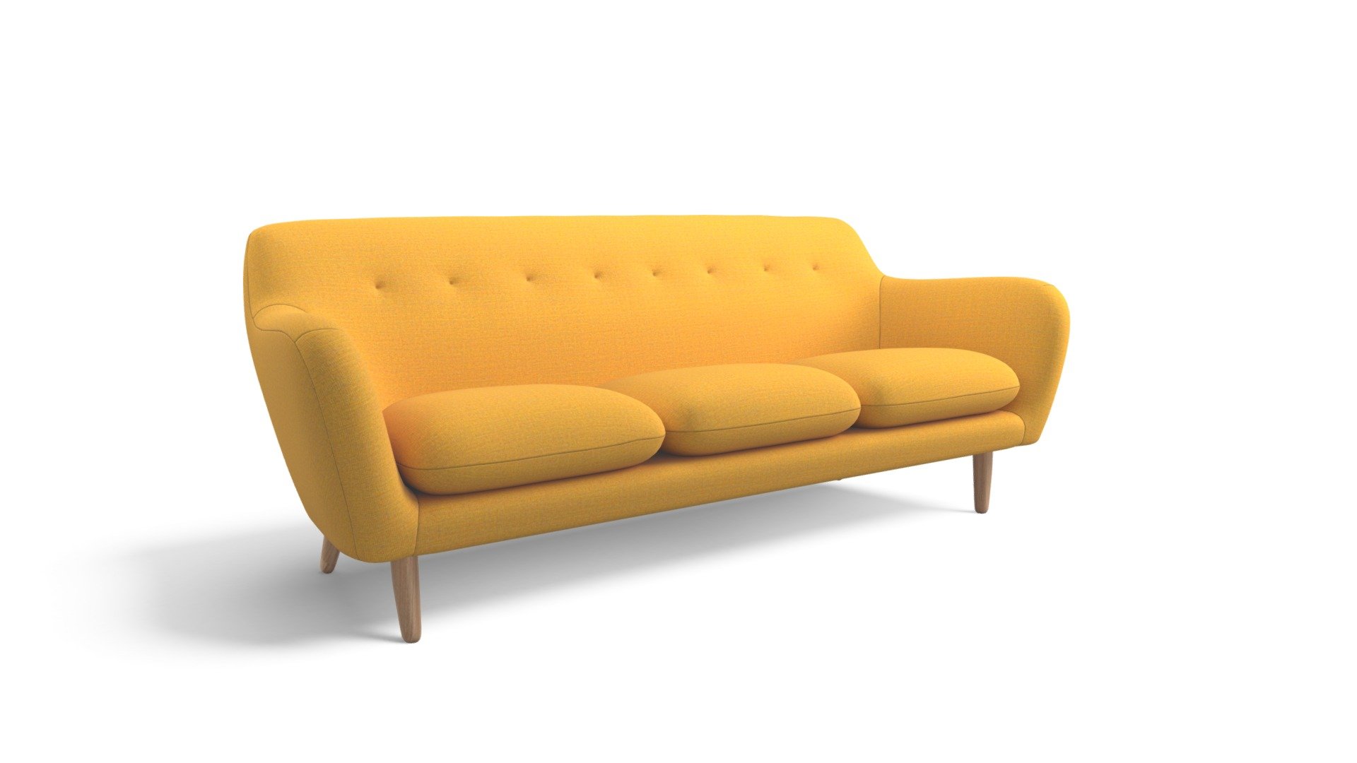 Dylan 3 Seater, Yolk Yellow