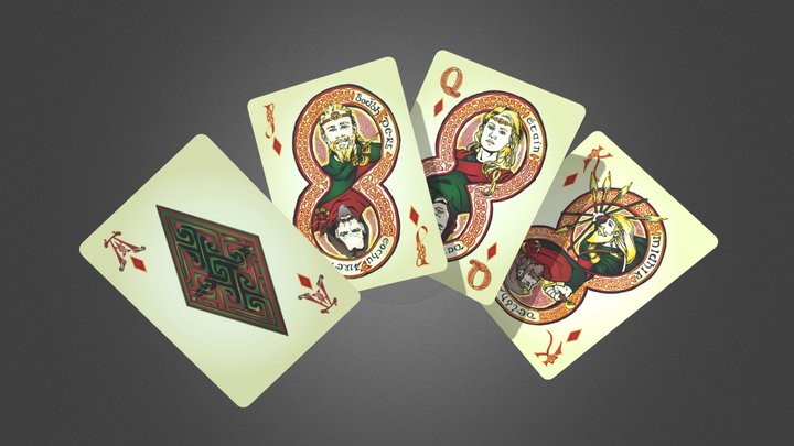 Celtic Myth Playing Cards: the Diamond Court 3D Model
