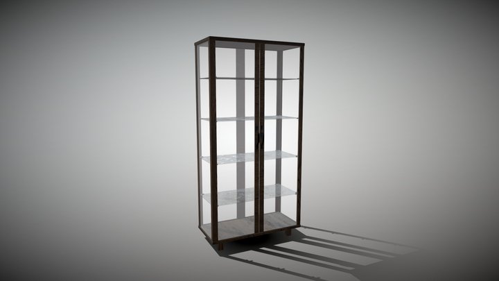 Cabinet With Glass Doors 3D Model