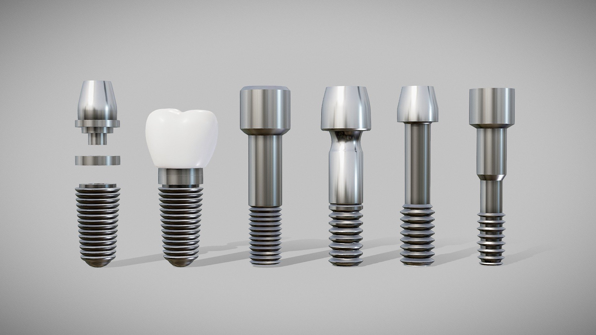 Dental Implant Pack - 6 in 1 - Buy Royalty Free 3D model by Nima (@h3ydari96) [4df2671] - Sketchfab Store