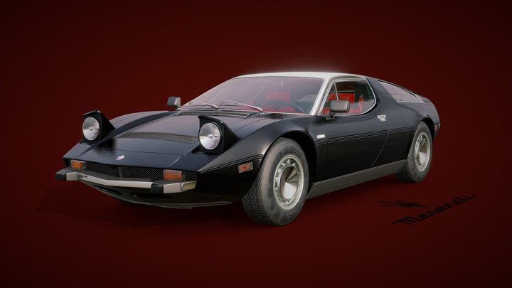 Maserati Bora 1974 US-spec 3D Model