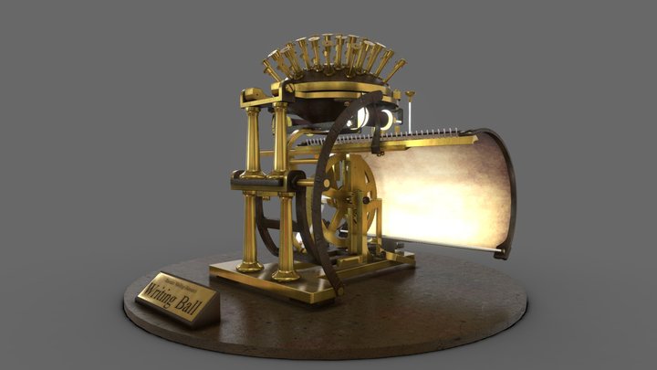 Hansen Writing Ball Typewriter 3D Model