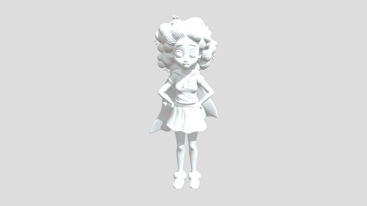Jessi Jean an African girl stands 3D Model