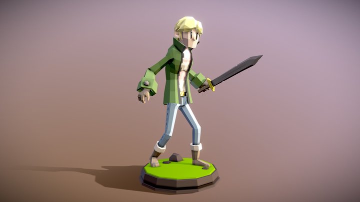 Low Poly Knight 3D Model