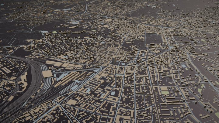 Map Lviv (Ukraine) 3D Model