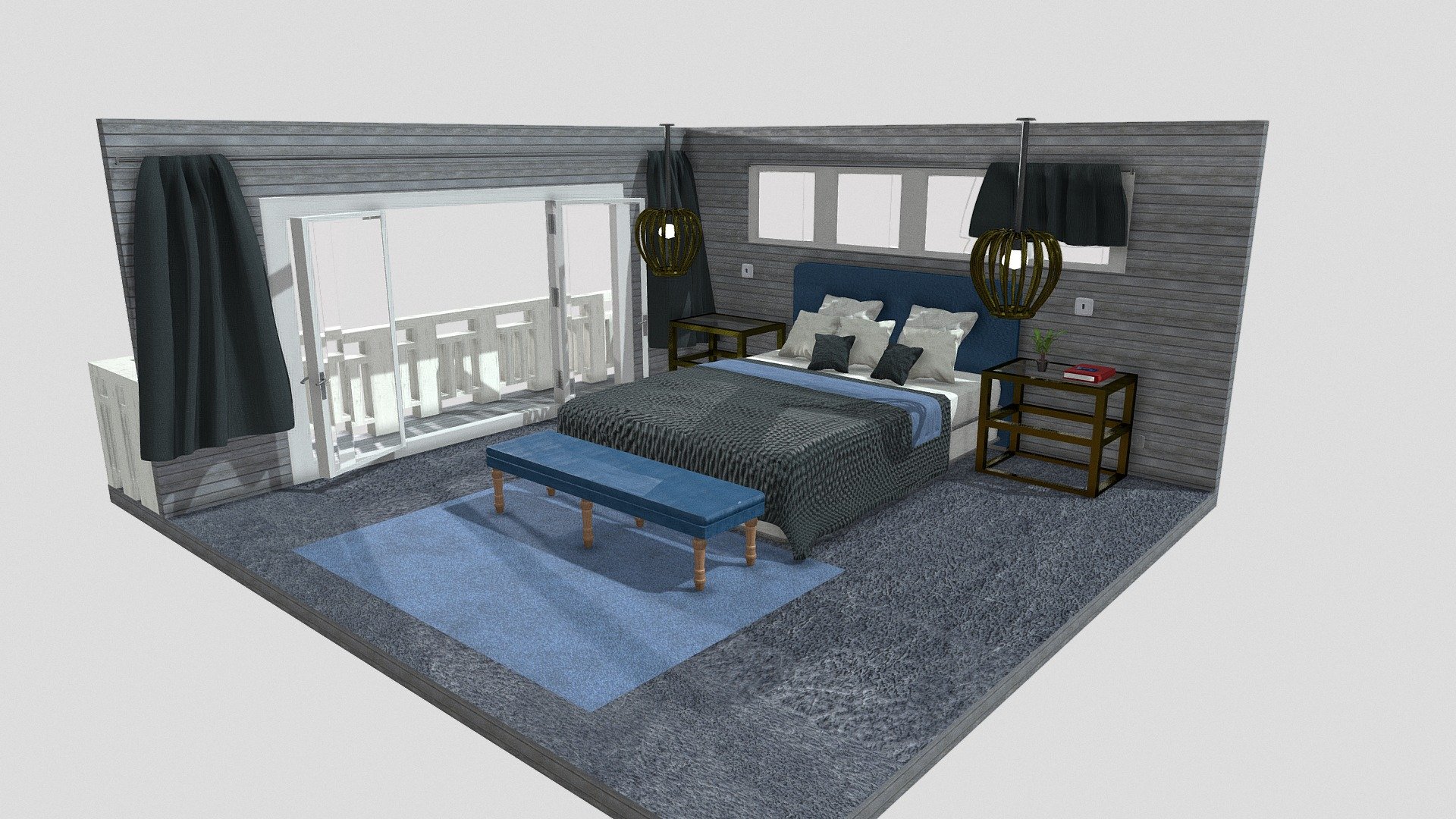 Bedroom Download Free 3d Model By Yzart [4df6bd4] Sketchfab