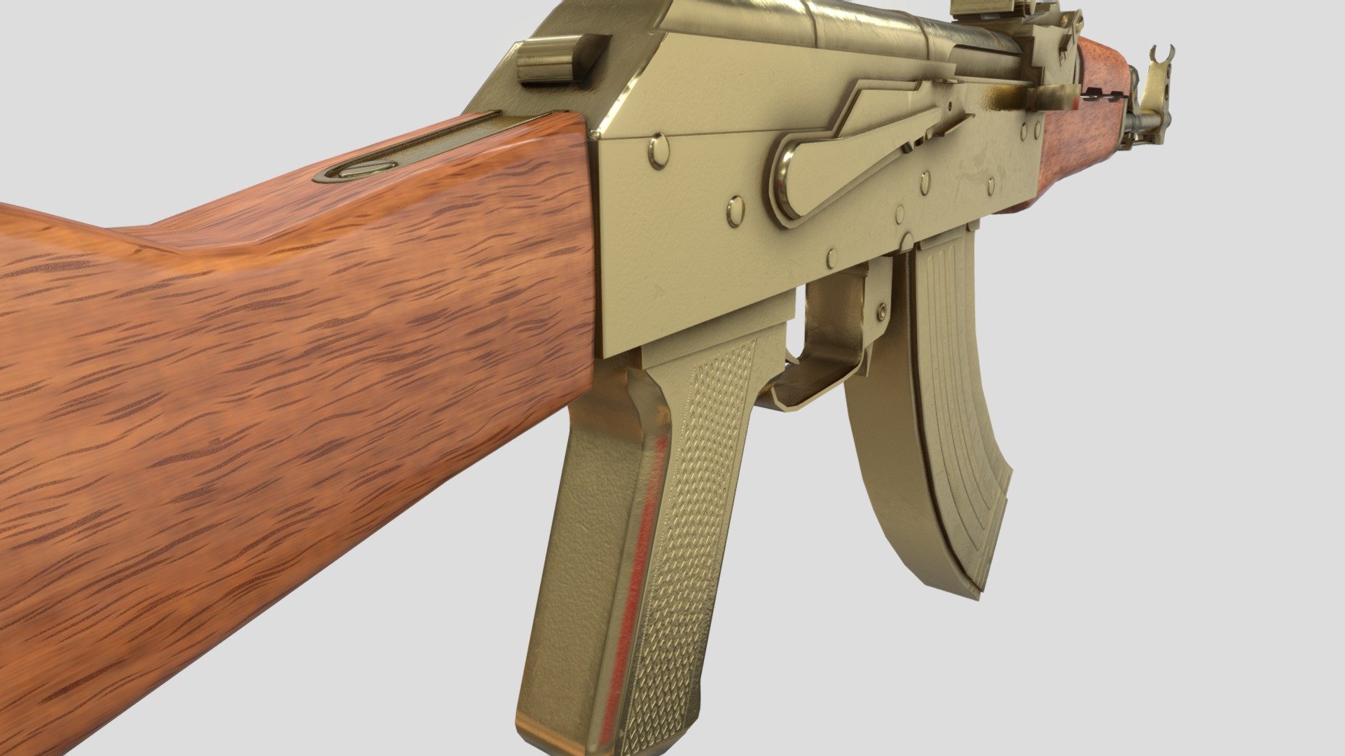 AK47_Golden V01_Low Poly _Game Ready - 3D model by zack424 [4df7621 ...