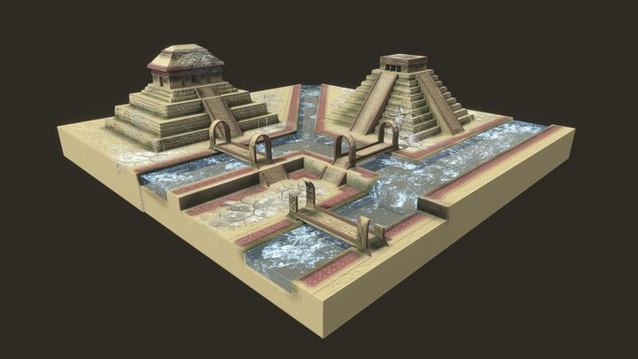 An abandoned Mayan settlement. 3D Model