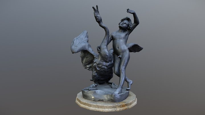 Boy with Swan Fountain 3D Model