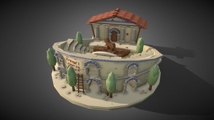 Stylized Roman Theatre 3D Model