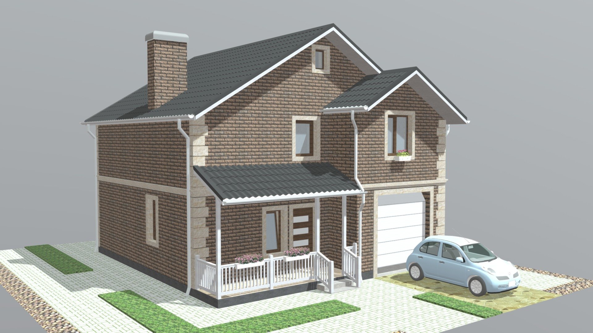 best house Download Free 3D model by DGMV [4df8af2] Sketchfab