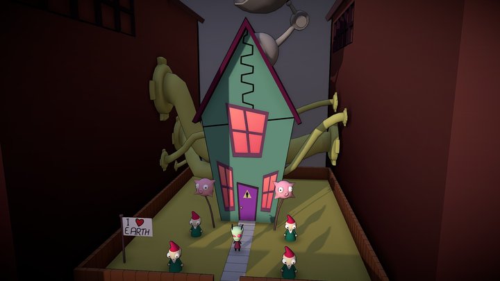 Invader Zim House 3D Model