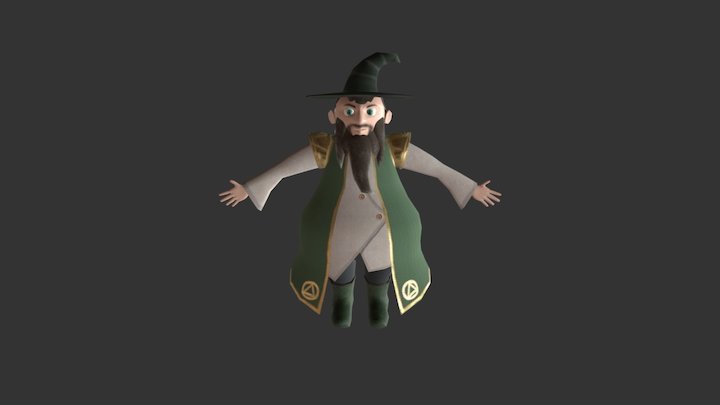 Character 1: The Wizard Trimon 3D Model
