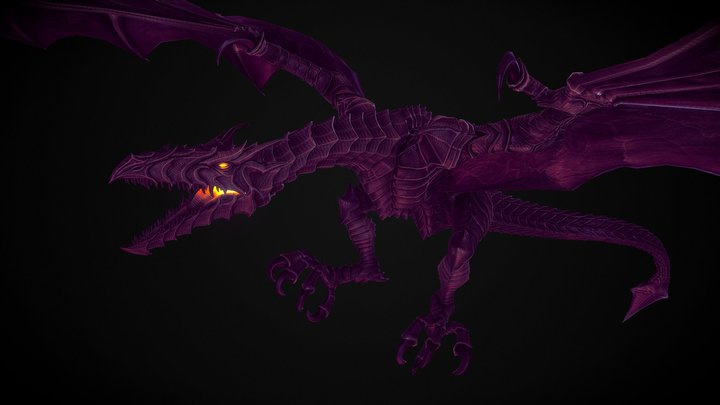 Purple Dragon 3D Model