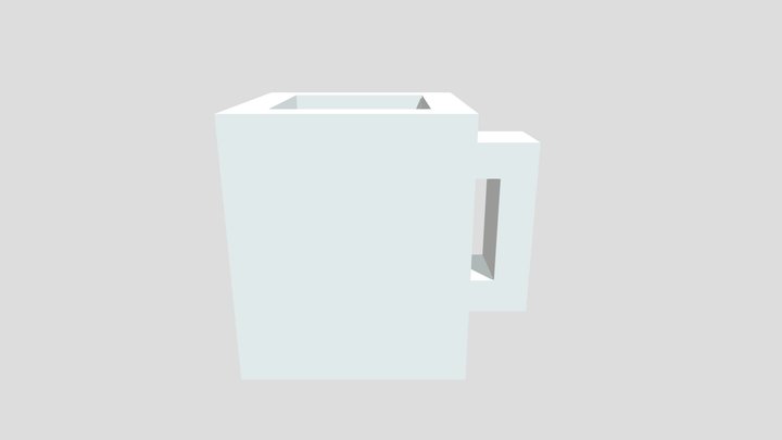 White Blocky Mug. 3D Model