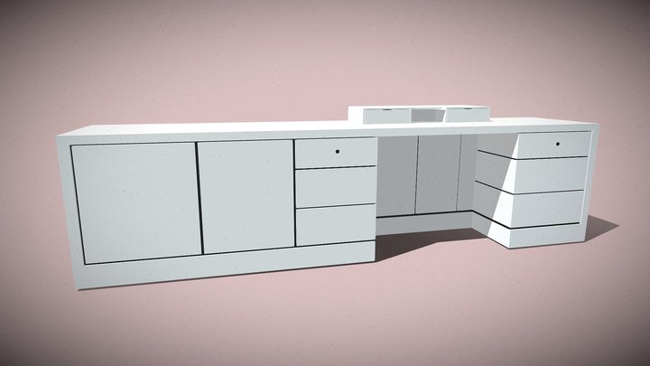 Modern Computer Table 3D Model