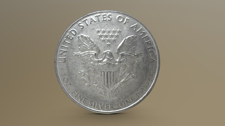 Silver Dollar Coin 3D Model