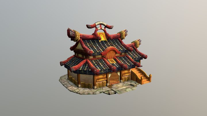 Chinese ancient bank building 3D Model