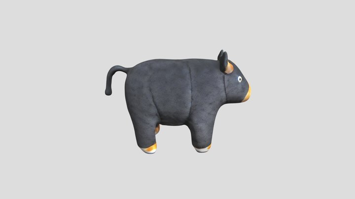 Ikea Plush Animal Tapir, Fluffy (3) 3D Model