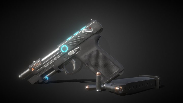 Sci-fi Pistol [PBR] 3D Model