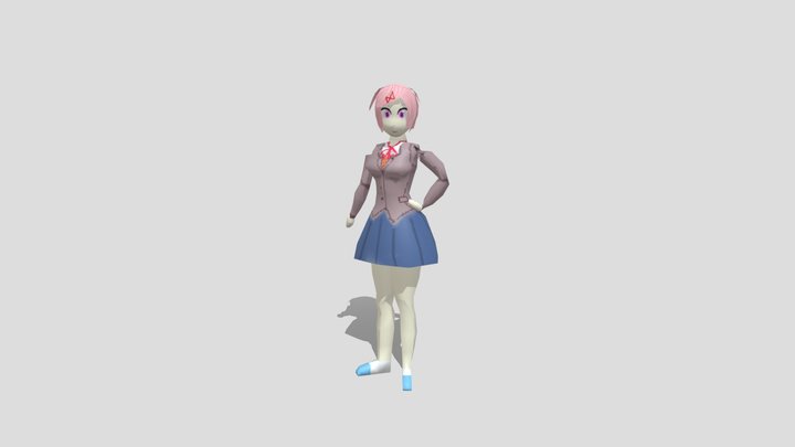 Natsuki Low Poly (Doki Doki Literature Club) 3D Model