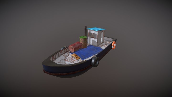Industrial Boat 3D Model