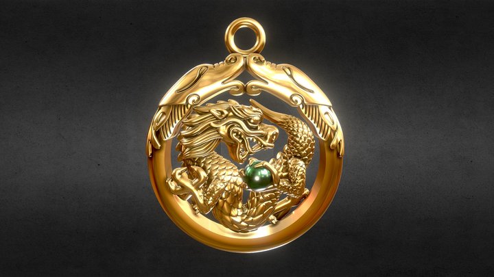 Dragon's Grace Pendant 3D Model