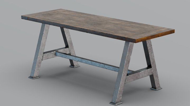 Metal Table Asset – Modèle 3D gratuit STL