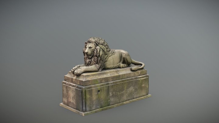 Stone Lion - St. George's Plateau - Liverpool 3D Model