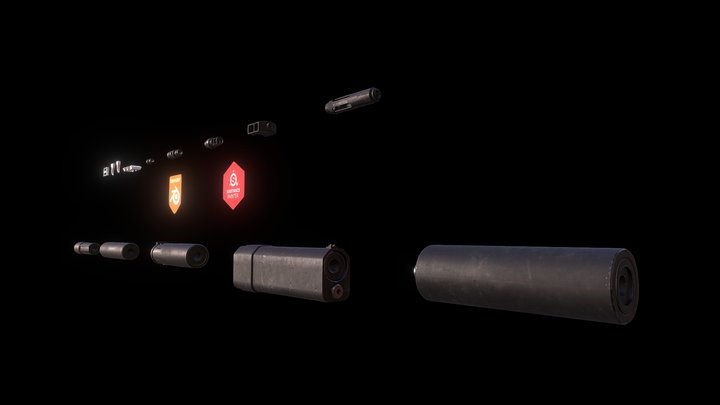Silencecrs and Muzzle accessories and more v2.0 3D Model